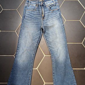 Abercrombie and Fitch High Rise Simone Ankle Flare Jeans (Frayed)